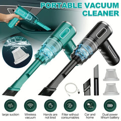 120W Portable Car Vacuum Cleaner Rechargeable Handheld Automotive Vacuum Cleaner For Car Wireless Dust Catcher Cyclone Suction Wireless Vacuum Cleaner