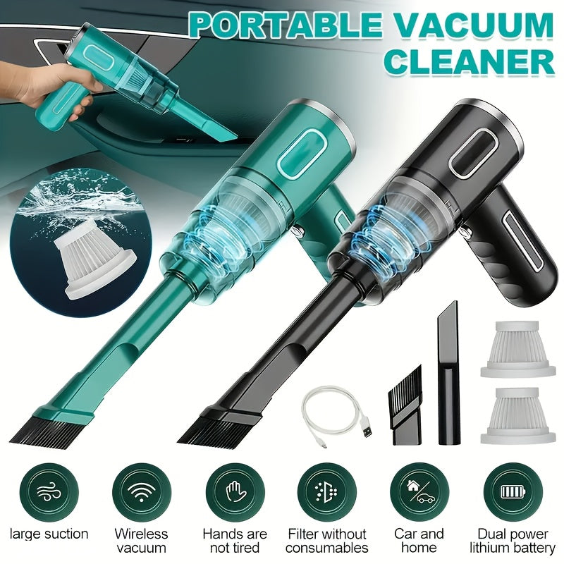 120W Portable Car Vacuum Cleaner Rechargeable Handheld Automotive Vacuum Cleaner For Car Wireless Dust Catcher Cyclone Suction Wireless Vacuum Cleaner