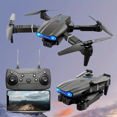 New E99 K3 Professional RC Drone, Dual Camera Double Folding RC Height Hold Remote Control Toy, Holiday Gift Indoor And Outdoor Cheap Drone Aircraft