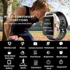 Waterproof Smart Watch, 1.83'' Full Touch Screen Display With Message, Answer Make Call Smartwatch Sleep Monitoring, Sports Pedometer, Information Alerts, For IPhone/Android Phones, Smartbands Fitness Watch For Women/Men Friend Gift, Birthday Gift